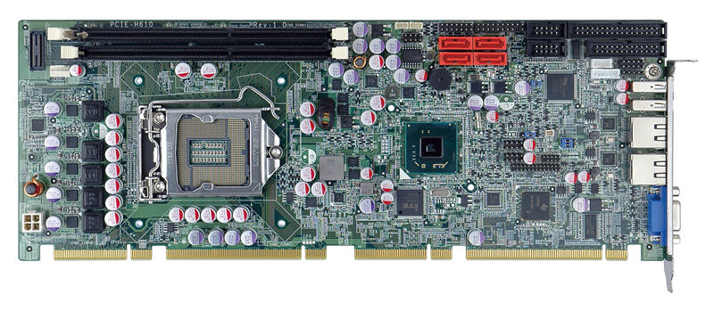 威强电PICMG 1.3 CPU全长卡支持32nm LGA1155 Intel Core i7/i5/i3/Pentium /Celeron CPU Intel H61芯片工控主板