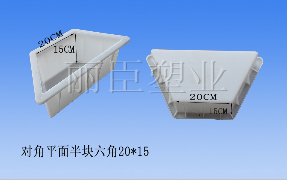 浙江嘉兴丽臣半块六角平面护坡模具20*15CM