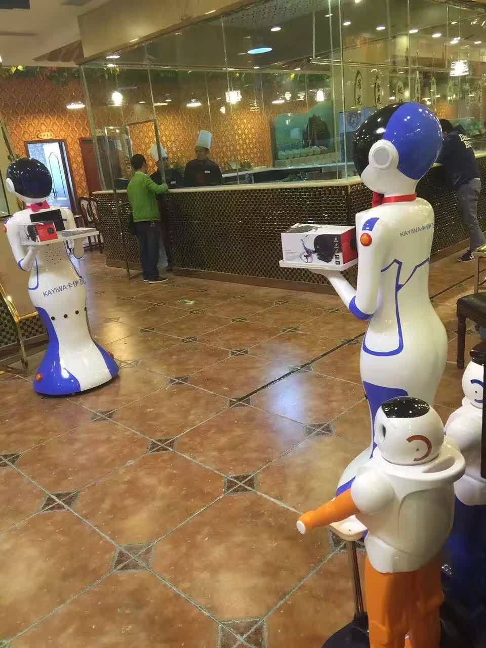 送餐迎宾机器人 音乐陪伴保姆人形行走服务感应机器人餐厅火锅