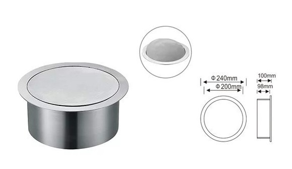 不锈钢圆形台面垃圾桶饰盖 厨房卫生间台面清洁筒装饰盖