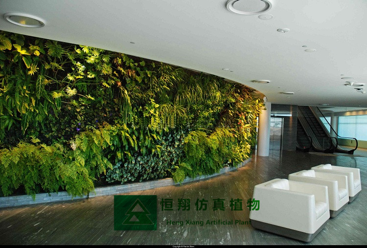 高度仿真植物墙，景观墙面布置，人造塑料植物墙