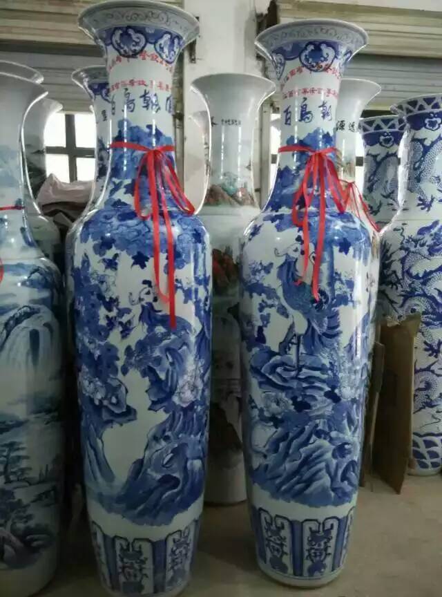 西安开业大花瓶办公室摆件青花瓷大花瓶盼源厂家直销