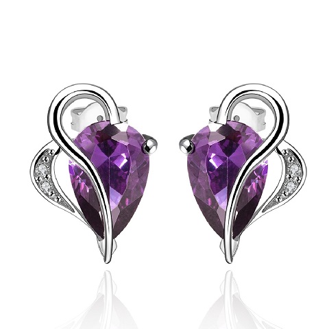 紫水晶耳钉，质量保证，欢迎选购