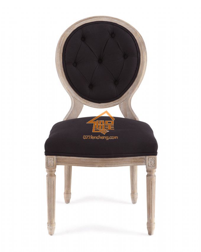 黑色实木布艺餐椅 简约美式实木新款餐椅 支持来图定制