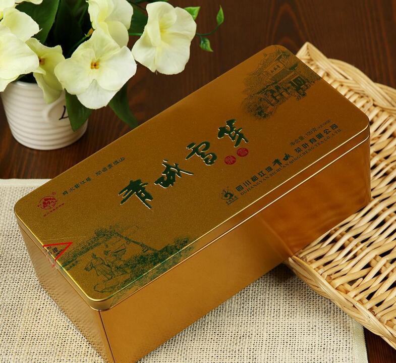 四川特产茶叶 新茶绿茶 直销120g青城飘雪 铁盒装茶叶
