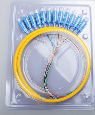 12芯束状尾纤SC方头FC圆头单模光纤跳纤电信级可订做ST/LC工厂