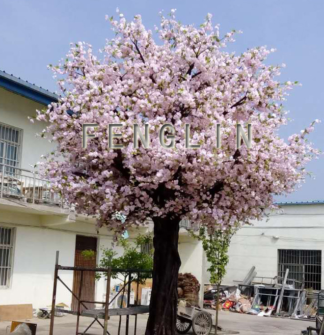 厂家直销定做室内外大小型仿真桃花树、樱花树 影楼用花树 假花树