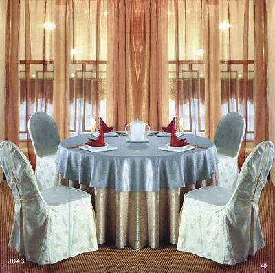 飞羽五星级酒店高档布艺餐桌布，圆形台布欧式桌椅套，可订做