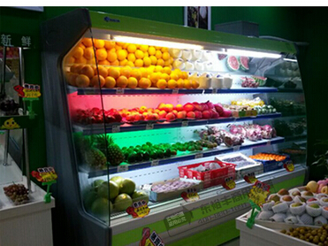 风幕柜厂家直供超市冷藏展示柜水果蔬菜冷藏保鲜柜立式弧形款立风柜山东有卖的价格怎么样