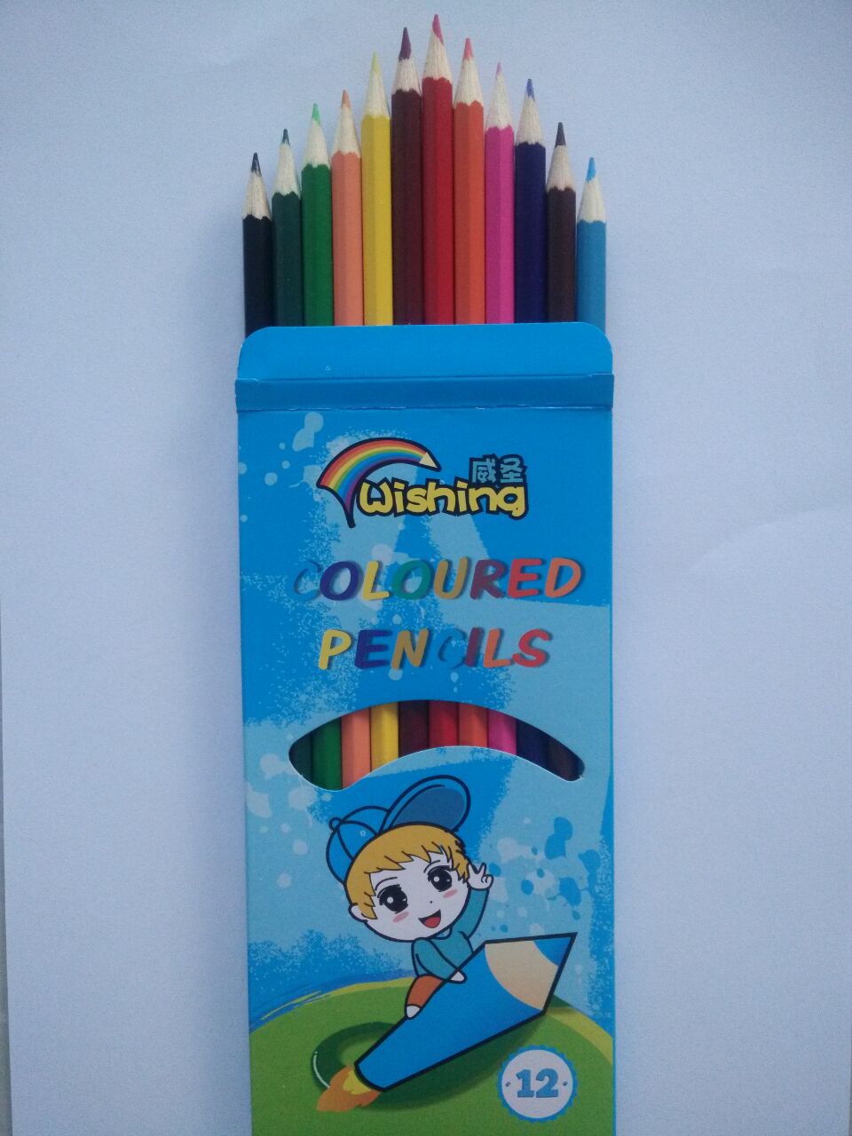 工厂直销威圣1601彩色铅笔/12色彩色铅笔/男孩款