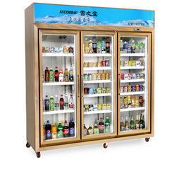 雪之宝立式水果展示柜，饮料蔬菜冷藏柜，超市自选柜商用冷柜