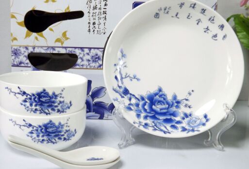 陕西陶瓷餐具批发 礼品陶瓷餐具定做 可印logo广告的精美陶瓷餐具