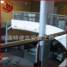 承接各种 不锈钢楼梯玻璃护栏 高档小区钢化玻璃护栏