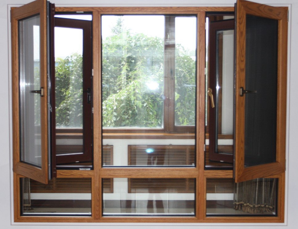 华兴120系列木铝复合窗纱一体窗 防蚊虫 防盗
