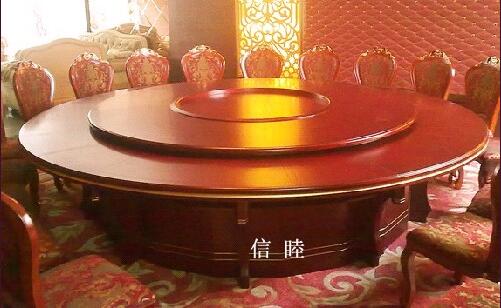 供应厂家直销中式木转盘高档酒店电动餐桌
