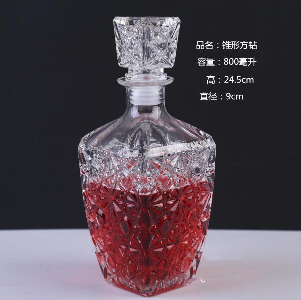 玻璃洋酒瓶生产厂家 加工定制雕刻玻璃酒瓶