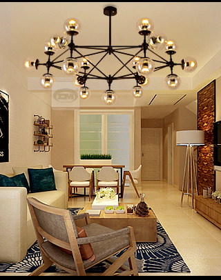 魔豆吊灯 美式现代简约客厅灯具个性创意铁艺北欧设计师餐厅吊灯