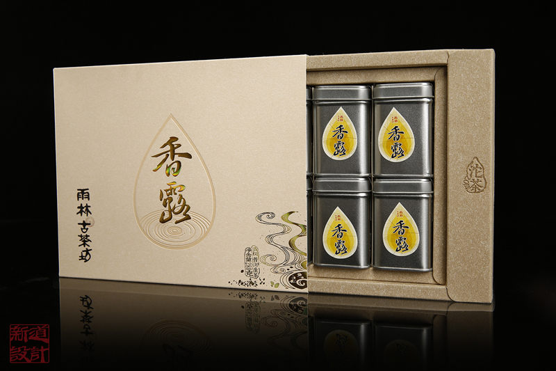 香露沱茶包装设计 雨林古茶 新道设计 方便快捷的随身携带 铁盒包装设计