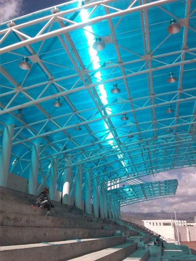 枣庄阳光板防紫外线透明 湖蓝车棚 种植大棚