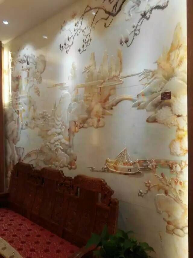 浙江台州玻璃瓷砖彩雕背景墙印花机耐高温背景墙UV打印机创业定制