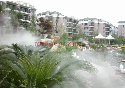 水池花园人造雾设备缔造美伦美央景色
