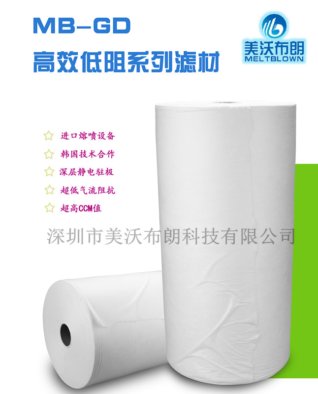 深圳厂家定制N95系列口罩熔喷滤材 20g.25g 30g ——美沃布朗