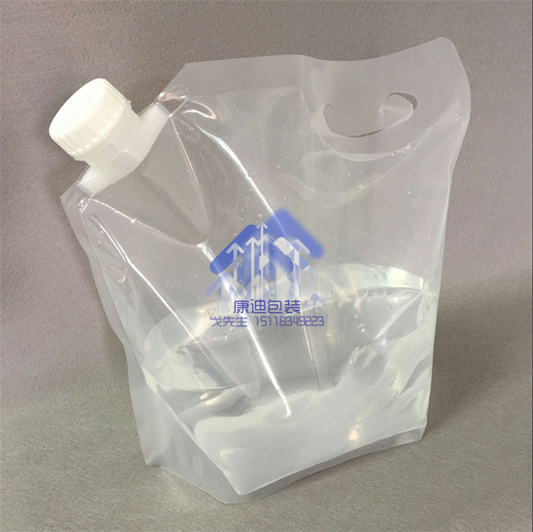 厂家定制吸嘴自立袋 5L袋装水刺梨汁蓝莓汁手提液体嘴袋