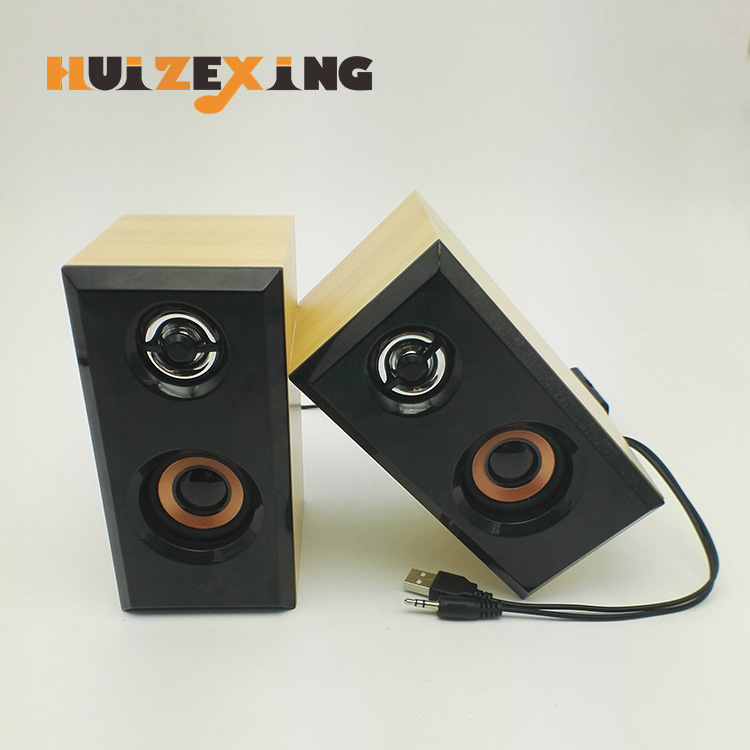 2.0usb小音箱 2.0木质音箱 迷你音频输出桌面hifi音箱