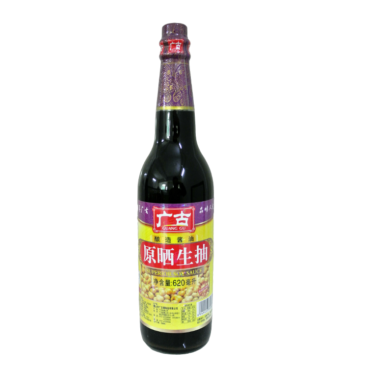 批发厂家广东广古调味品酿造酱油620毫升原晒生抽