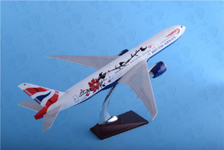 波音B777英国航空树脂飞机模型47cmBoeing航空模型模型礼品