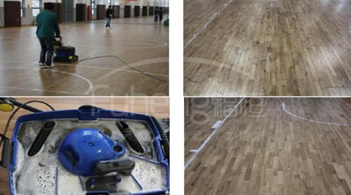 室内篮球场木地板运动木地板体育馆木地板翻新方法