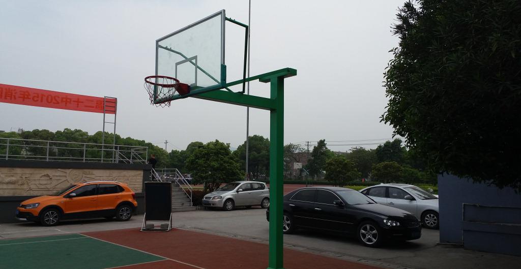 郑州厂家直销地埋方管篮球架适合家庭学校使用