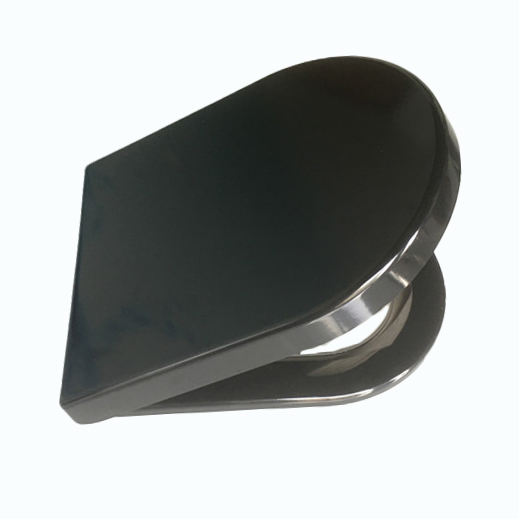 现货销售孔距可调坐便盖板 黑色D形普通坐便器盖板