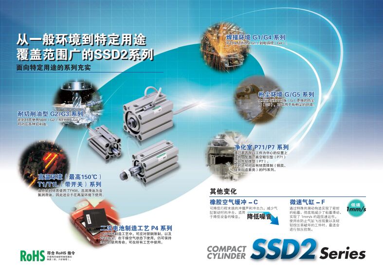 气缸SSD2-L-16-10，CKD气缸SSD2-L-20-10