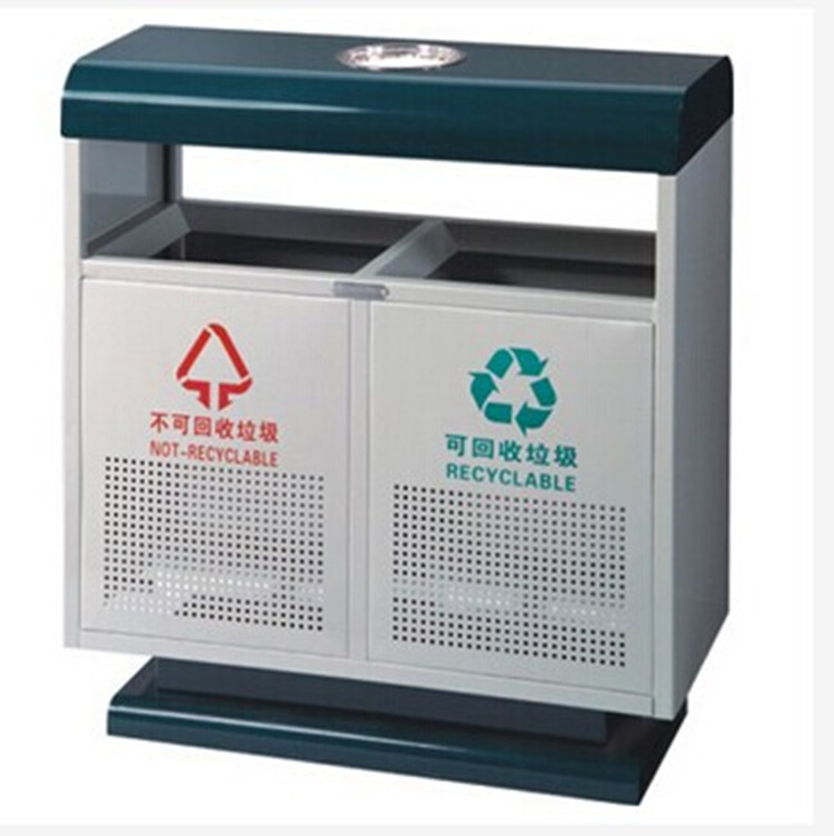深圳厂家直销 户外分类垃圾桶 铁烤漆分类垃圾桶