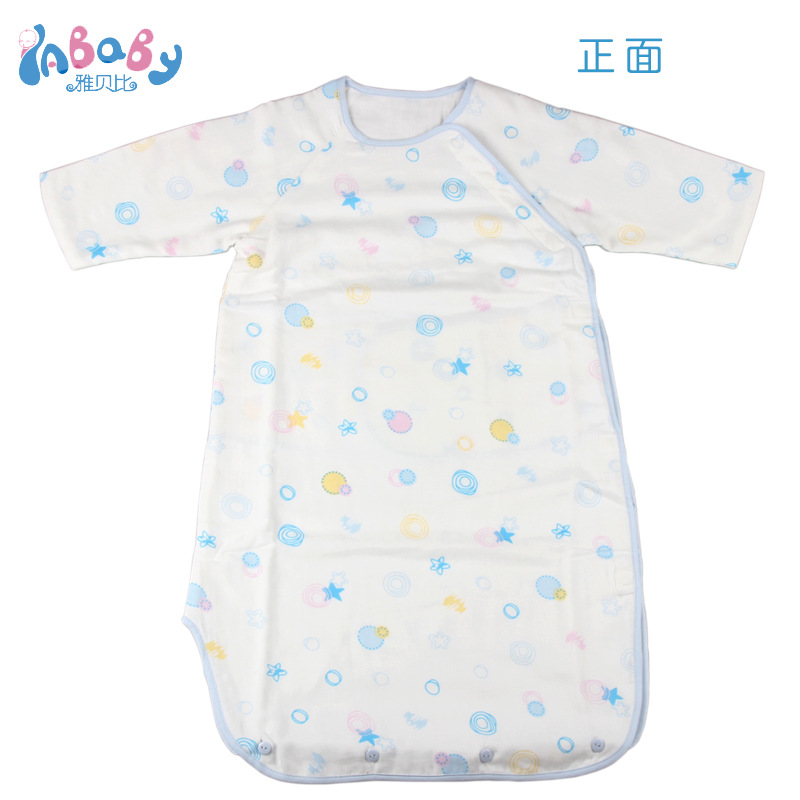 新生儿用品婴儿印花四层纱布睡袋宝宝全棉防踢被空调被春秋款特价