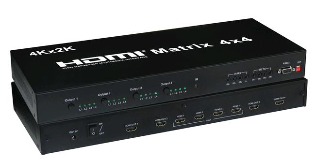供应索飞翔HDMI矩阵4进4出 HDMI切换矩阵 4*4矩阵切换器 RS232分配器