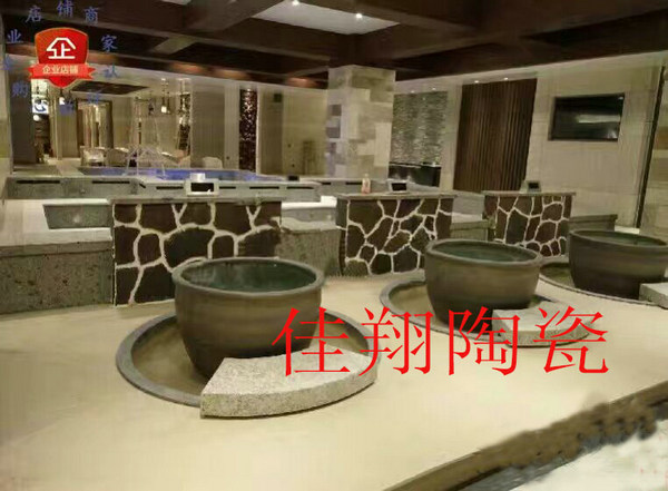 景德镇供应上海较乐汤原生态青瓦台洗浴大缸 陶瓷泡澡缸
