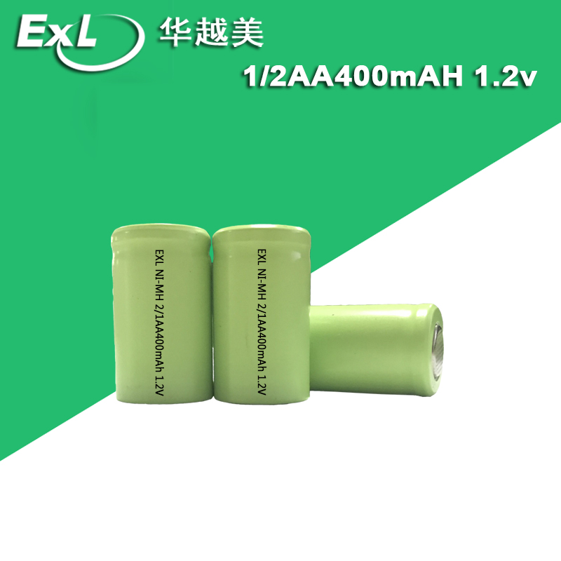 华越美镍氢电池厂家经销批发 NI-MH 1/2AA400mAh 1.2V镍氢充电电池可任意组合