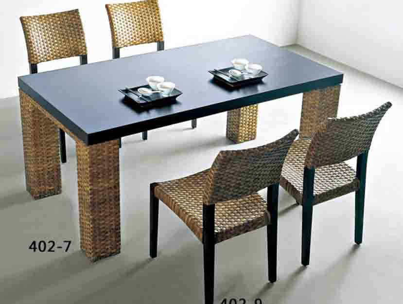 厂家批发直销简约现代 藤编实木餐桌 方形藤木咖啡桌 休闲茶几 藤桌椅 餐椅