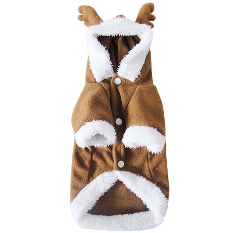 秋冬宠物衣服 cosplay圣诞装摇粒绒麋鹿狗狗变身装 小奶狗衣泰迪