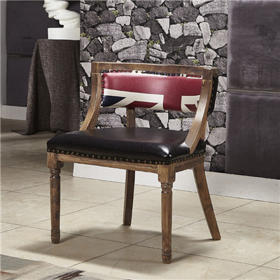 上品家具厂家直销实木休闲椅 美式软包实木餐椅咖啡厅靠背椅子实木椅子 SP-EC859