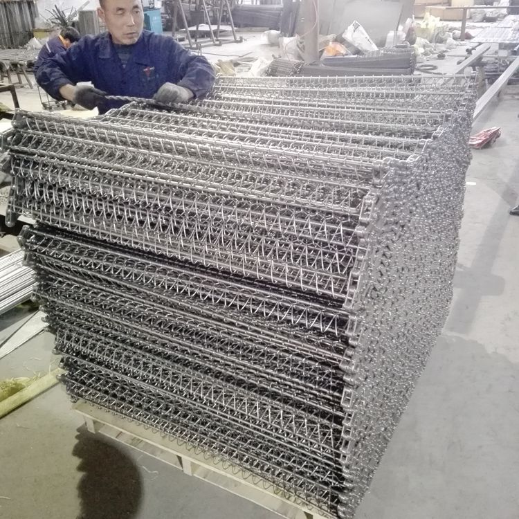 广东 清洗机螺旋网链定制 不锈钢烘干网带 碳钢链板厂家