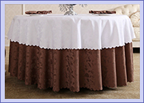 酒店圆桌布布艺饭店棉麻餐厅圆形餐桌布长方形格子欧式双层台布