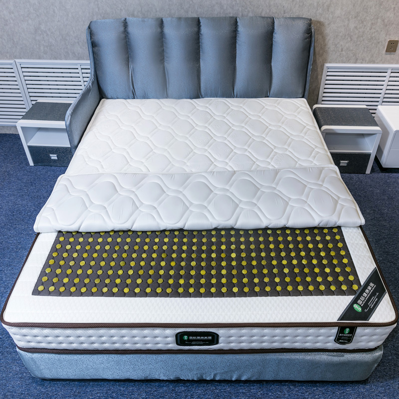 家用双人乳胶弹簧床垫智能温控加热天然玉石床垫