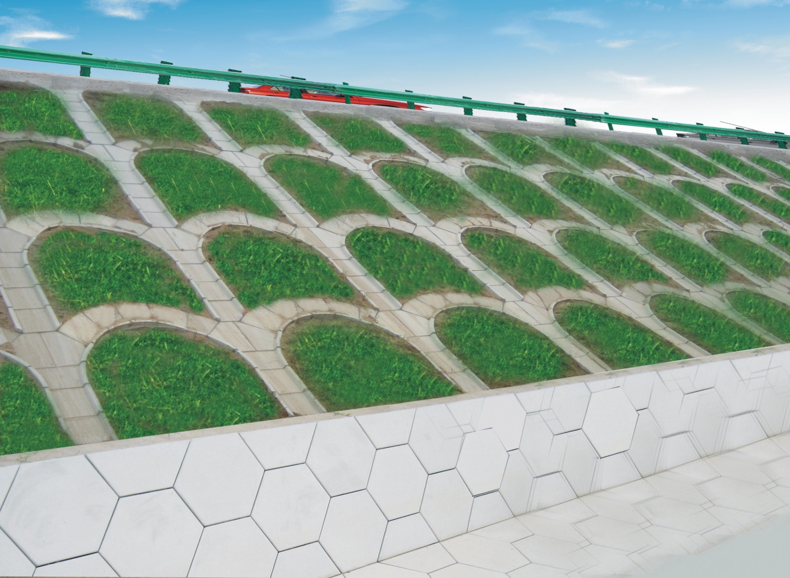 阳光雨护坡透水砖与滑坡植被——生态透水混凝土护坡砖