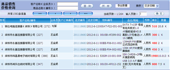 商品销售价格查询