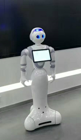 黑豆机器人互动机器人通过语音文字、动作与客户交流