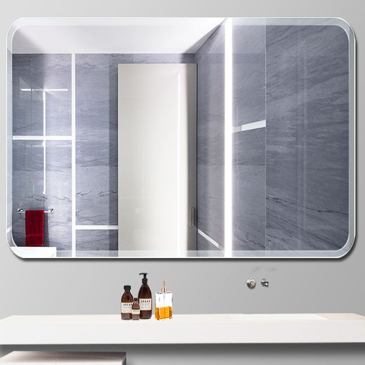 无框浴室镜厕所卫生间镜子LED带灯防雾壁挂定制定做尺寸