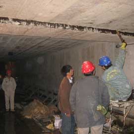 南京地下室伸缩缝堵漏现场操作，堵漏后不渗漏